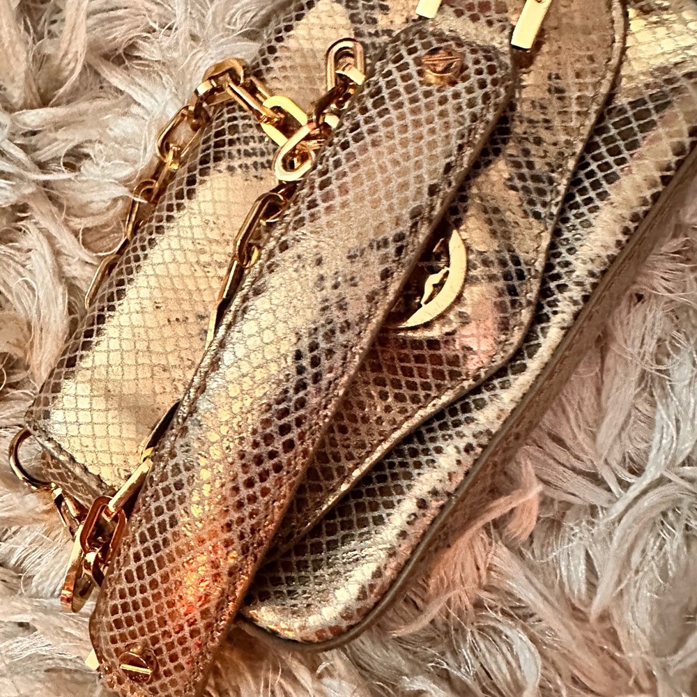 Tory Burch Metallic Snake Print Clutch - Picture 5 of 7